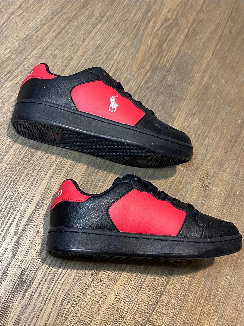 Polo By Ralph Lauren Blk/Red Sneakers, Youth Size 6